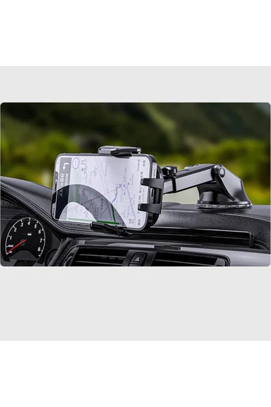 Coverzone Profesyonel Vantuzlu Araba Araç İçi Akrobat Telefon Navigasyon Araç İçi Telefon Tutucu Y04-G - Resim 7