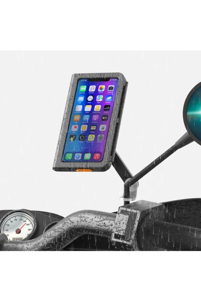 Coverzone Bisiklet Motosiklet ve Scooter Dikiz Ayna Uyumlu Telefon Tutucu Universal Modellere Uyumlu PB08