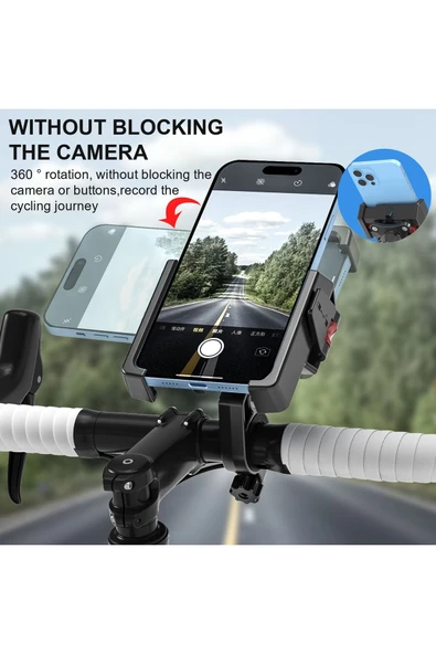 Coverzone Bisiklet Motosiklet ve Scooter Dikiz Ayna Telefon Tutucu Universal Modellere Uyumlu PB11 Plus AD - 7