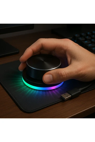 Coverzone USB Ses Kontrol Düğmesi, Android System PC Için RGB Işığı Ile Multimedya USB to Tip C GC-91 - 2