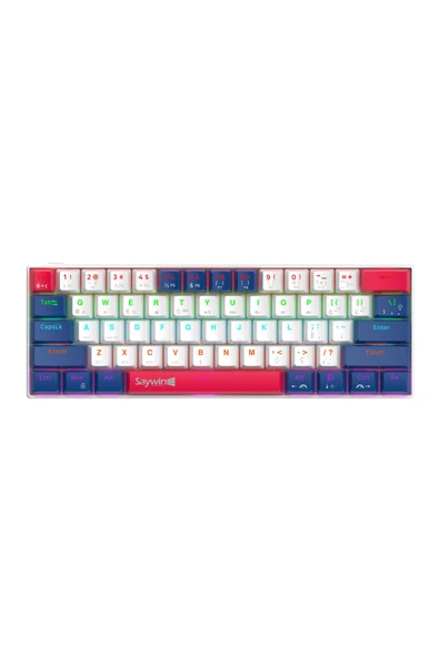SAYWİN 3 Modlu Türkçe Q Tuş Dizilimi RGB Mekanik Oyuncu Klavye KB610 Beyaz Lacivert