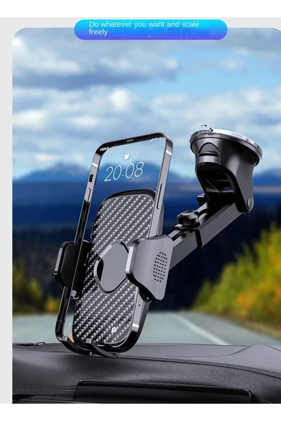 Coverzone Profesyonel Vantuzlu Araba Araç İçi Akrobat Telefon Navigasyon Araç İçi Telefon Tutucu Y04-G - Resim 6