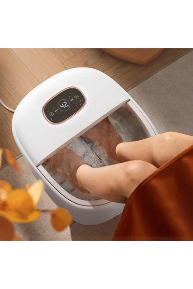 Coverzone Ayak Spa ve Masaj Taşınabilir Katlanabilir Ayak Küveti Sabit Sıcaklık Kontrolü Masajı YB-7012 Beyaz - 8