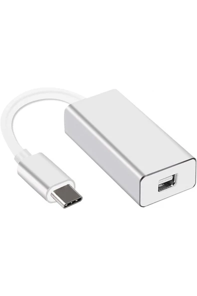 Coverzone Type-C to Mini Display Adaptör Tip C - Mini DP Dönüştürücü MacBook Pro Uyumlu ZR125