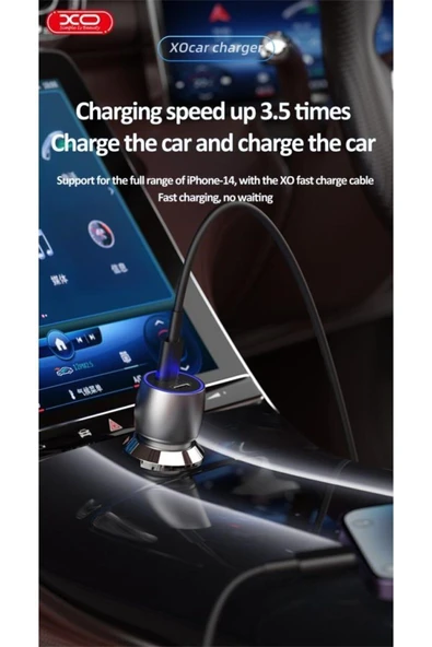 Xo -CC51 2In1 Araç İçi Çakmaklık 40W Hızlı Şarj Soketi USB-C+USB-C Port - Resim 3