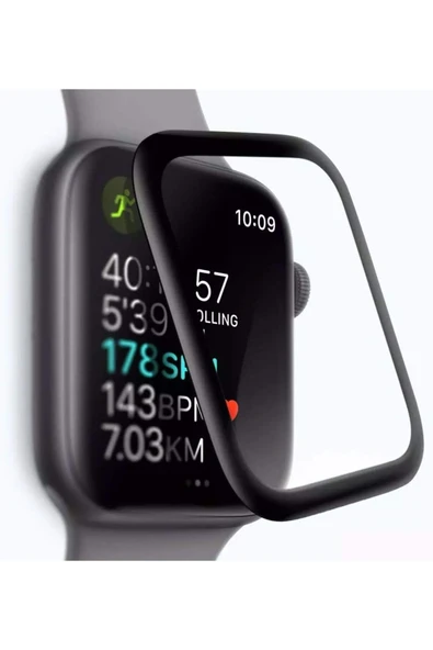 Coverzone Apple Watch Series 4 ile uyumlu 40mm Tam Kapatan PPMA NANO BLACK HD Apple Watch ile uyumlu - 2