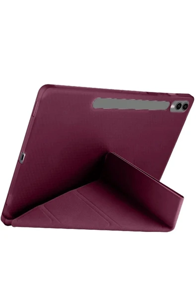 Coverzone Galaxy X610 Tab S9 FE Plus ile uyumlu 12.4 Kılıf Kalem Koyma Bölmeli Standlı Attravtive Smart Cover - Resim 4