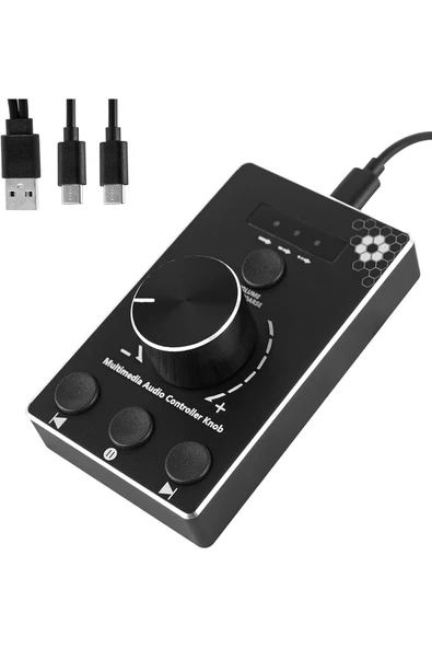 Coverzone Ses Düğmesi, pc için Usb Ses Kontrol Düğmesi, Tek Tıkla Sessiz İşlevli Multimedya Denetleyici OZU8