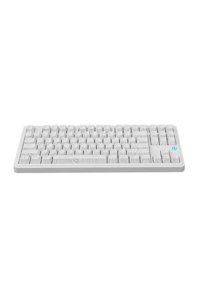 Coverzone Ajazz AK870 Plus 3 Modlu Kontur Tasarım Mekanik Oyun Klavyesi Avokado Switch - Beyaz Desenli - 7