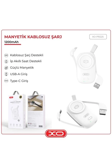 Xo 1200 Mah Apple Watch Akıllı Saat Uyumlu Taşınabilir Wireless Kablosuz Şarj Aleti Powerbank Pr225 - 2