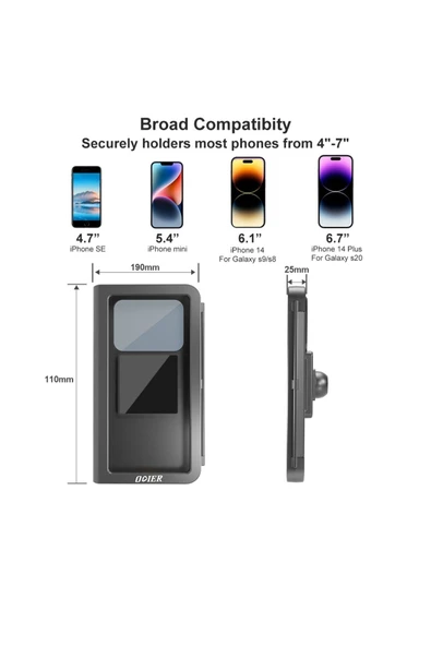 Coverzone Bisiklet Motosiklet ve Scooter Dikiz Ayna Uyumlu Telefon Tutucu Universal Modellere Uyumlu PB08 - 8