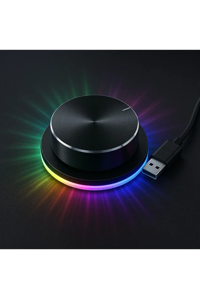 Coverzone USB Ses Kontrol Düğmesi, Android System PC Için RGB Işığı Ile Multimedya USB to Tip C GC-91 - 3