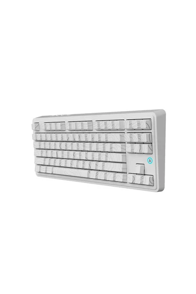 Coverzone Ajazz AK870 Plus 3 Modlu Kontur Tasarım Mekanik Oyun Klavyesi Avokado Switch - Beyaz Desenli - 5