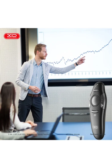 Xo CF26 PowerPoint Kablosuz Sunum Kumandası,Lazer İşaretleyici,30m,Fare Fonksiyonlu,Sayfa Değiştirme - 2