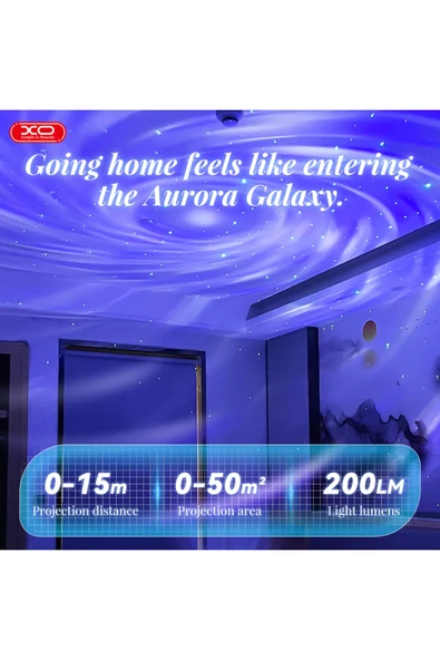 Xo Ultra HD Galaksi Yıldız Projeksiyon Lambası 14 Renkli Işık,Bluetooth Hoparlör,200Lm,Kumandalı YH12 - 3