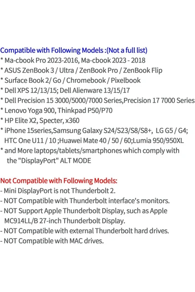 Coverzone Type-C to Mini Display Adaptör Tip C - Mini DP Dönüştürücü MacBook Pro Uyumlu ZR125 - Resim 5