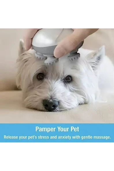 Coverzone Baş Masaj Aleti Şarjlı Fizyoterapi Kedi ve Köpek ile Masaj Rahatlatma Ergonomik Tasarım OSK-701 - 8