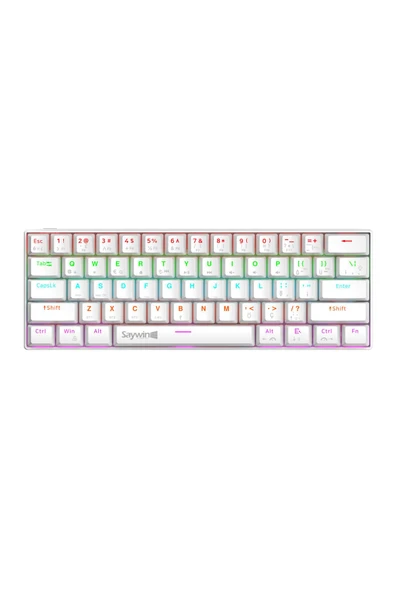 SAYWİN 3 Modlu Türkçe Q Tuş Dizilimi RGB Mekanik Oyuncu Klavye KB610 Beyaz
