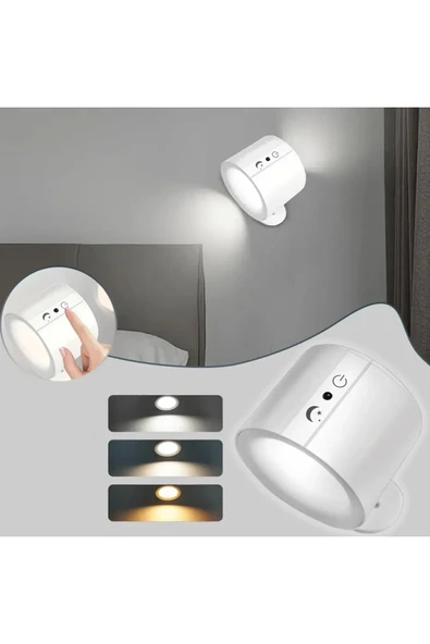 Coverzone Magnetik Yapışkanlı Uzaktan Kumandalı Işık Oda Salon Işıklandırma İç Mekan Şarjlı Lamba BD80A Beyaz - 7