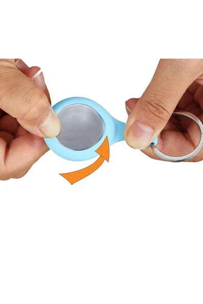 Coverzone Airtag Ile Uyumlu 360° Koruma Pürüzsüz Silikon Anahtarlıklı Koruyucu Silikon Kılıf Mavi - Resim 3