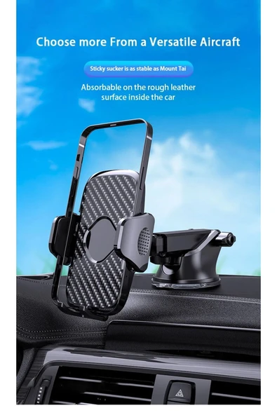 Coverzone Profesyonel Vantuzlu Araba Araç İçi Akrobat Telefon Navigasyon Araç İçi Telefon Tutucu Y04-G - Resim 2