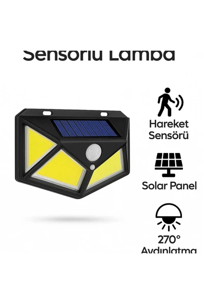 Coverzone Harekete Sensörlü Solar Enerjili Bahçe Işıklandırmak için Lamba Güneş Enerjili Işık BK-100B COB - 8