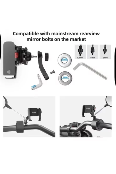 Coverzone Bisiklet Motosiklet ve Scooter Dikiz Ayna Telefon Tutucu Universal Modellere Uyum CVR11 Plus Sunset - 2