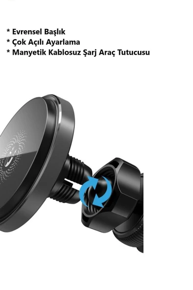 Xo Manyetik Kablosuz Şarj Araç Tutucusu 15 W CX015 - 6