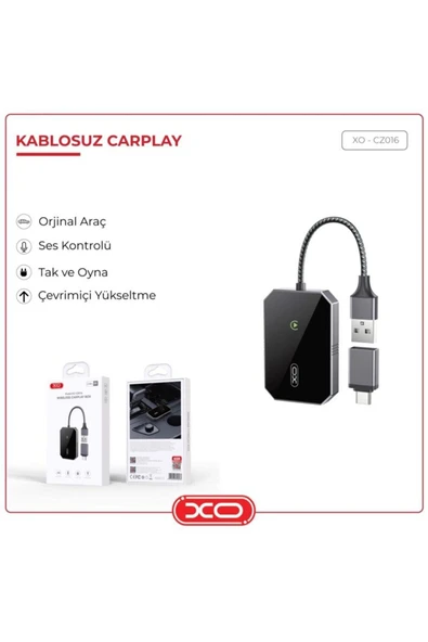 Xo Kablosuz Apple iPhone Uyumlu Araç İçi Multimedia Ekranı CarPlay Dönüştürücü Çevirici Kutu CZ016 - 2