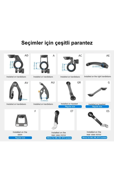 Coverzone Bisiklet Motosiklet ve Scooter Dikiz Ayna Telefon Tutucu Universal Modellere Uyumlu PB11 Plus AD - 6