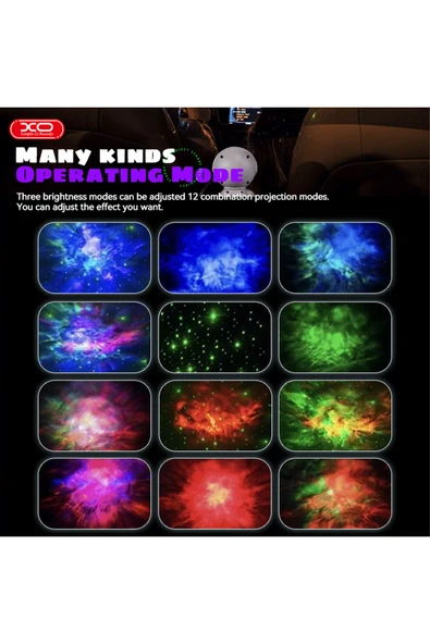Xo Astronot Temalı Yıldızlı Gökyüzü Hoparlör Projeksiyon Gece Lambası CF4,LED Işık,Çocuk,Yetişkin - 6