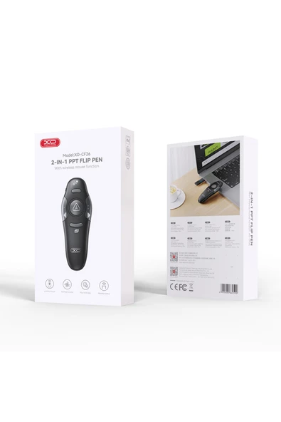 Xo CF26 PowerPoint Kablosuz Sunum Kumandası,Lazer İşaretleyici,30m,Fare Fonksiyonlu,Sayfa Değiştirme - 7