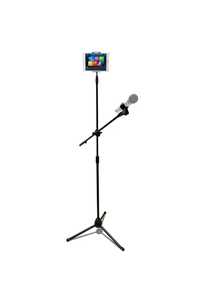 Coverzone 190cm Maksimum Uzunluk 2in1 Mikrofon ve Tablet Stant Katlanabilir Açısı Ayarlanabilir - Model 103SP ürün görseli 1