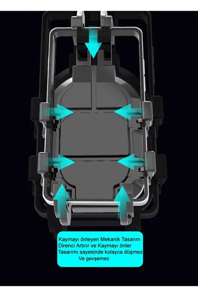 Coverzone Bisiklet Motosiklet ve Scooter için Gidon Uyumlu Telefon Tutucu Kolay Kurulum MT-E - 3