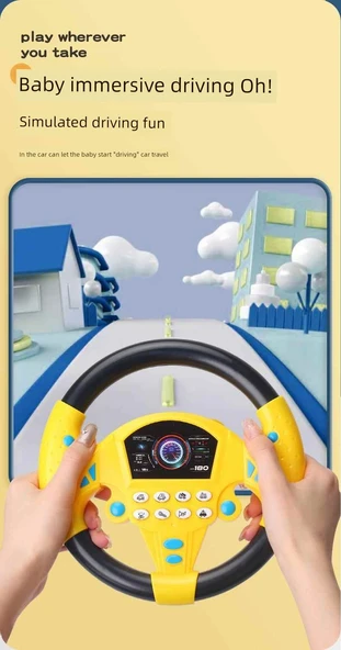 Çocuk Simülasyon Direksiyonu Montessori Erken Eğitim Oyuncağı - Çantalar - Hafif - Pudra Mavi - Resim 10