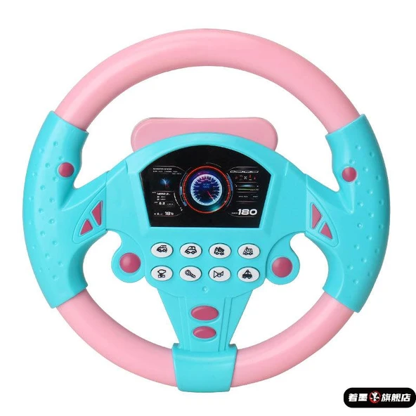 Çocuk Simülasyon Direksiyonu Montessori Erken Eğitim Oyuncağı - Çantalar - Hafif - Pudra Mavi - Resim 6