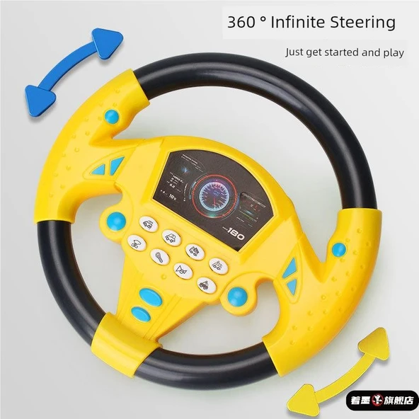 Çocuk Simülasyon Direksiyonu Montessori Erken Eğitim Oyuncağı - Çantalar - Hafif - Pudra Mavi - Resim 4