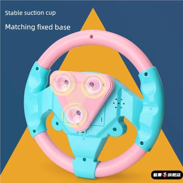 Çocuk Simülasyon Direksiyonu Montessori Erken Eğitim Oyuncağı - Çantalar - Hafif - Pudra Mavi - Resim 5