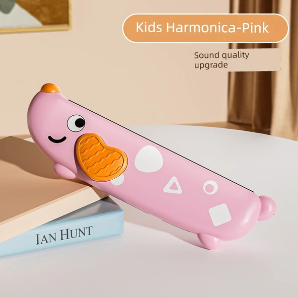 Çocuklar için Harmonik - 16 Delik Sevimli Köpek - Pembe