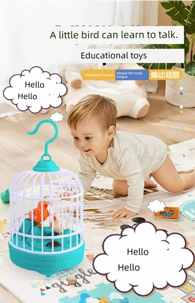 Eğitici Zeka Oyuncak Kuş - Kırmızı Pil (Ses Kontrollü Kuş) - Resim 9