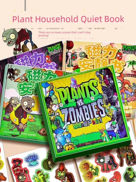 Bitkiler ve Zombiler Magnetik Sessiz Kitap - Hibrit Sürüm + Temiz Gölet + Gizemli Mısır + Buzul Dünyası + Gece Tepesi - Büyük Boy - Lazer Tam Renk - 7