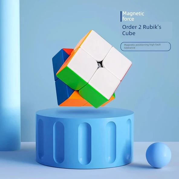 Rubik Küpü 2x2 Düz Renk Geliştirilmiş Manyetik Model - Video Eğitimi ve Kitap ile