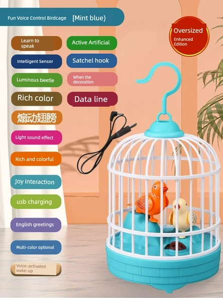 Eğitici Zeka Oyuncak Kuş - Kırmızı Pil (Ses Kontrollü Kuş) - Resim 3