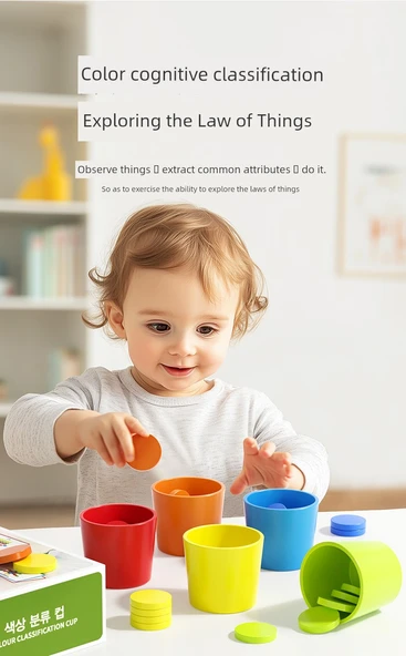 Renk Sıralama Kupası Eğitici Oyuncak - Renk Sıralama Kupası - Resim 9