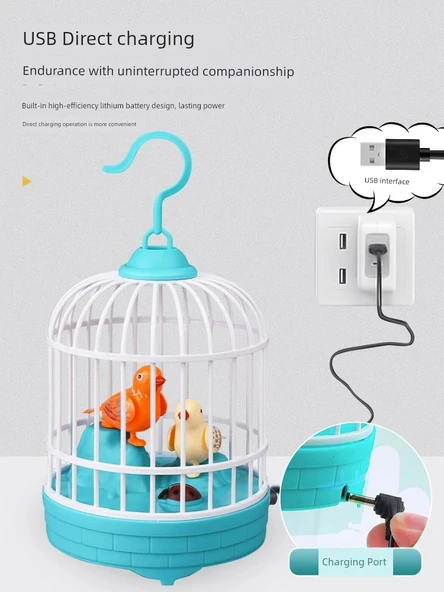 Eğitici Zeka Oyuncak Kuş - Kırmızı Pil (Ses Kontrollü Kuş) - Resim 4