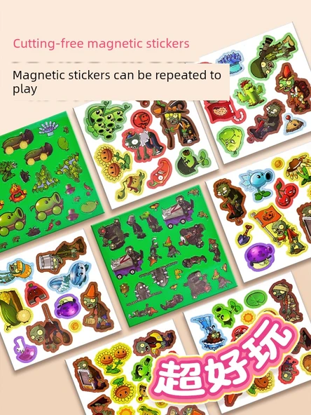 Bitkiler ve Zombiler Magnetik Sessiz Kitap - Hibrit Sürüm + Güneşli Gölet - Büyük Boy - Lazer Tam Renk - 5