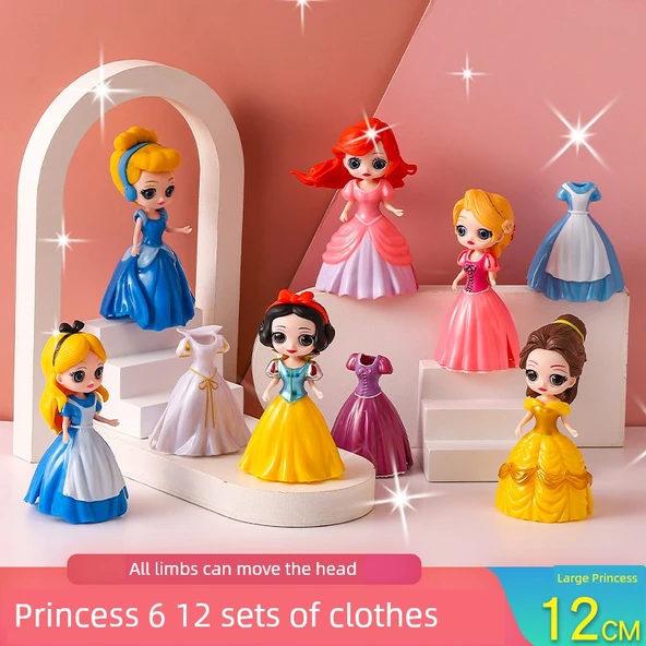 Frozen Prenses Aisha Anna El Yapımı Bebek - B Değişen Prenses [12 Kıyafet] - OPP Torba + Koleksiyon