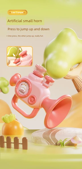 Müzik Aleti Oyuncak Seti - Pembe Harmonik ve Pembe Tavşan Davul - 12