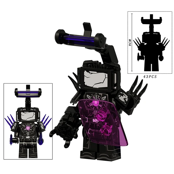Lego DJ Tuvalet Adam Titan TV Adam Yapı Blokları - K2245-Savaş Hasarı Titan TV Adam - 5
