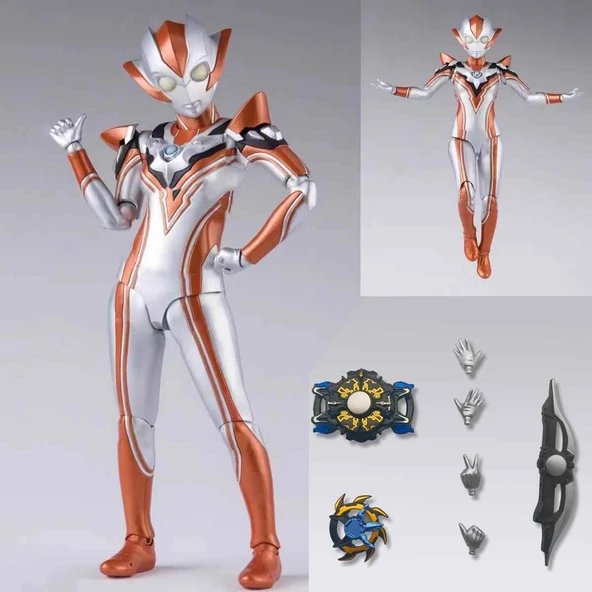 Ultraman Aksiyon Figürü - Mavi Sıçrama Su Formu - 17cm Süper Hareketli - 2